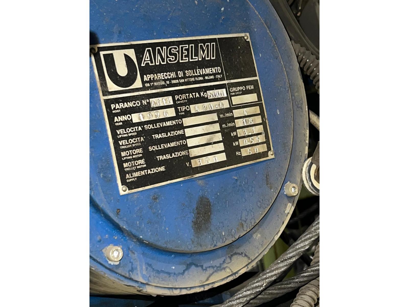 CARROPONTE BITRAVE ANSELMI 5 TON SCARTAMENTO 25430 MM