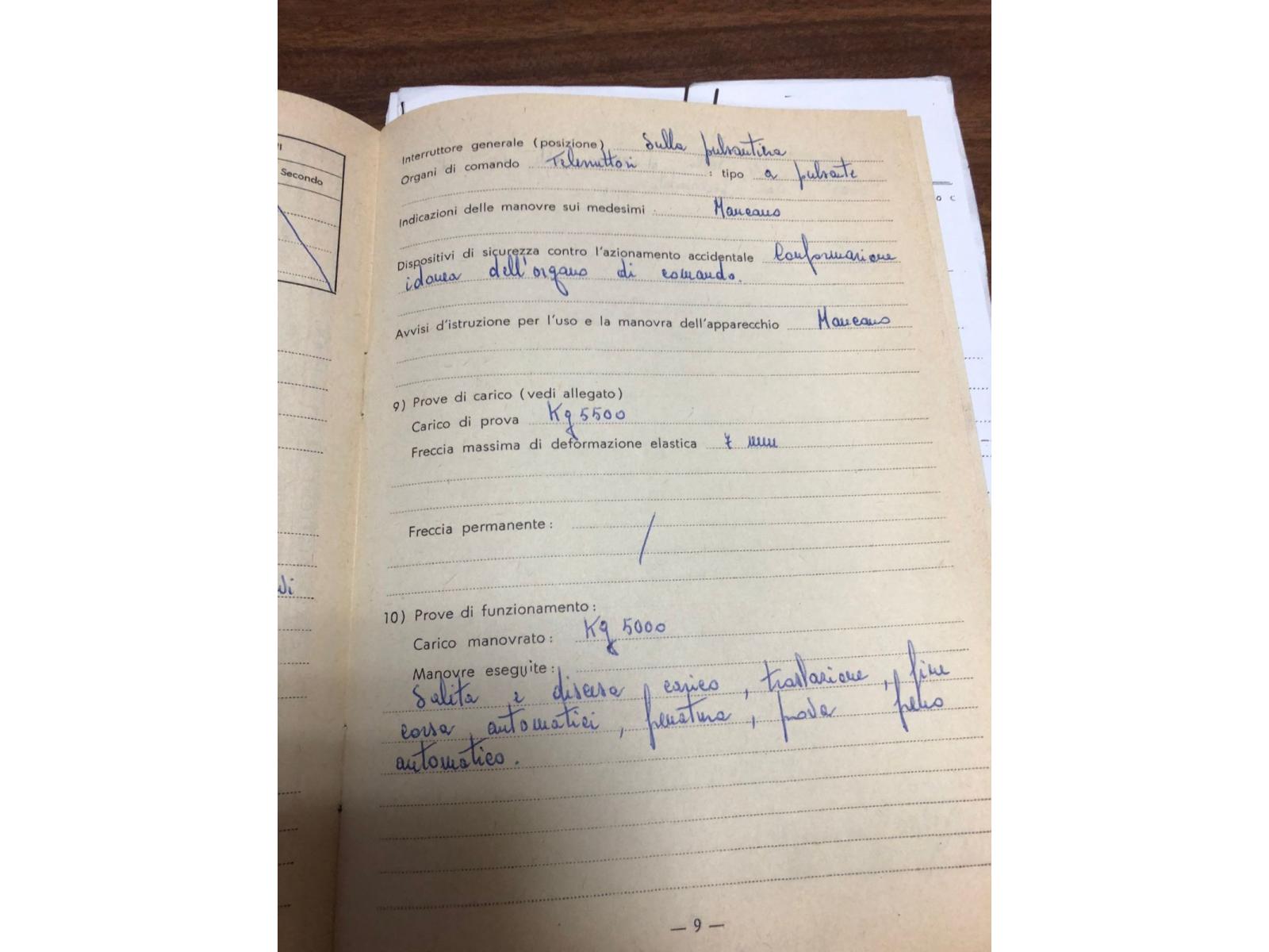 CARROPONTE BITRAVE CIMOLAI 5 TON  SCARTAMENTO 1540 CM