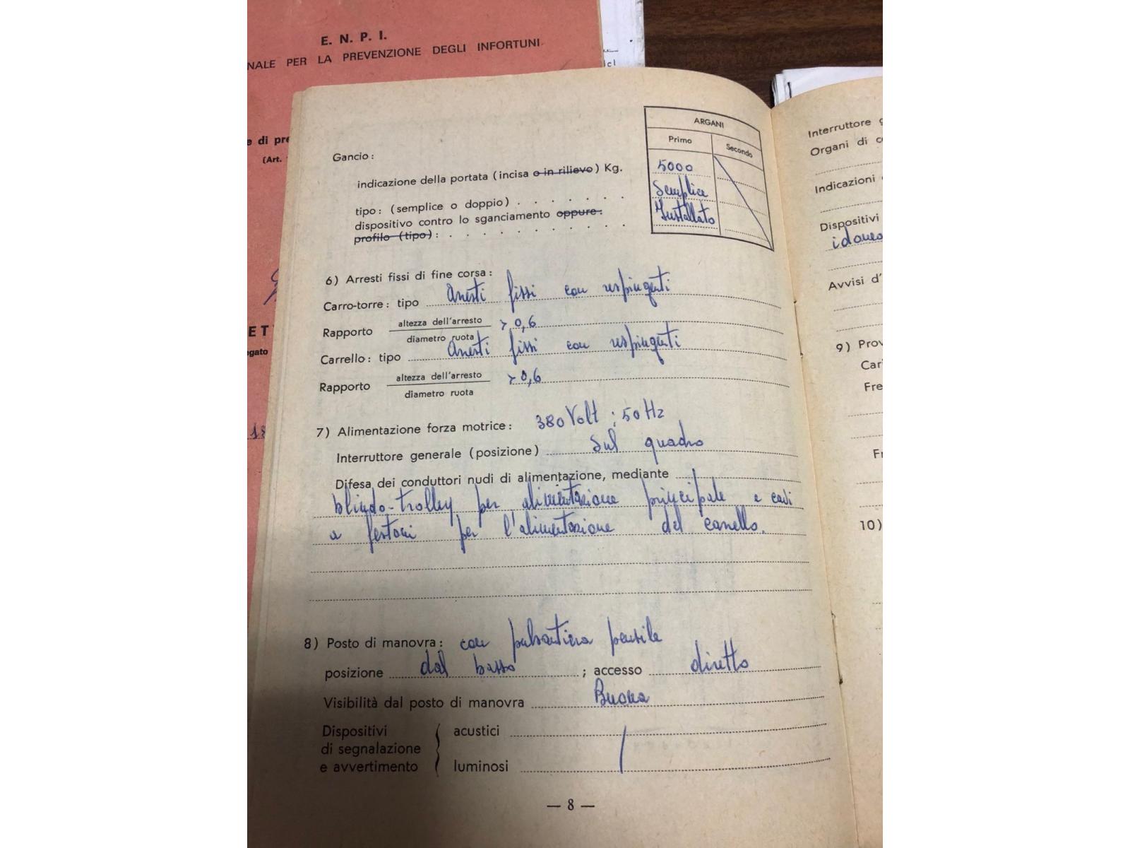 CARROPONTE BITRAVE CIMOLAI 5 TON  SCARTAMENTO 1540 CM