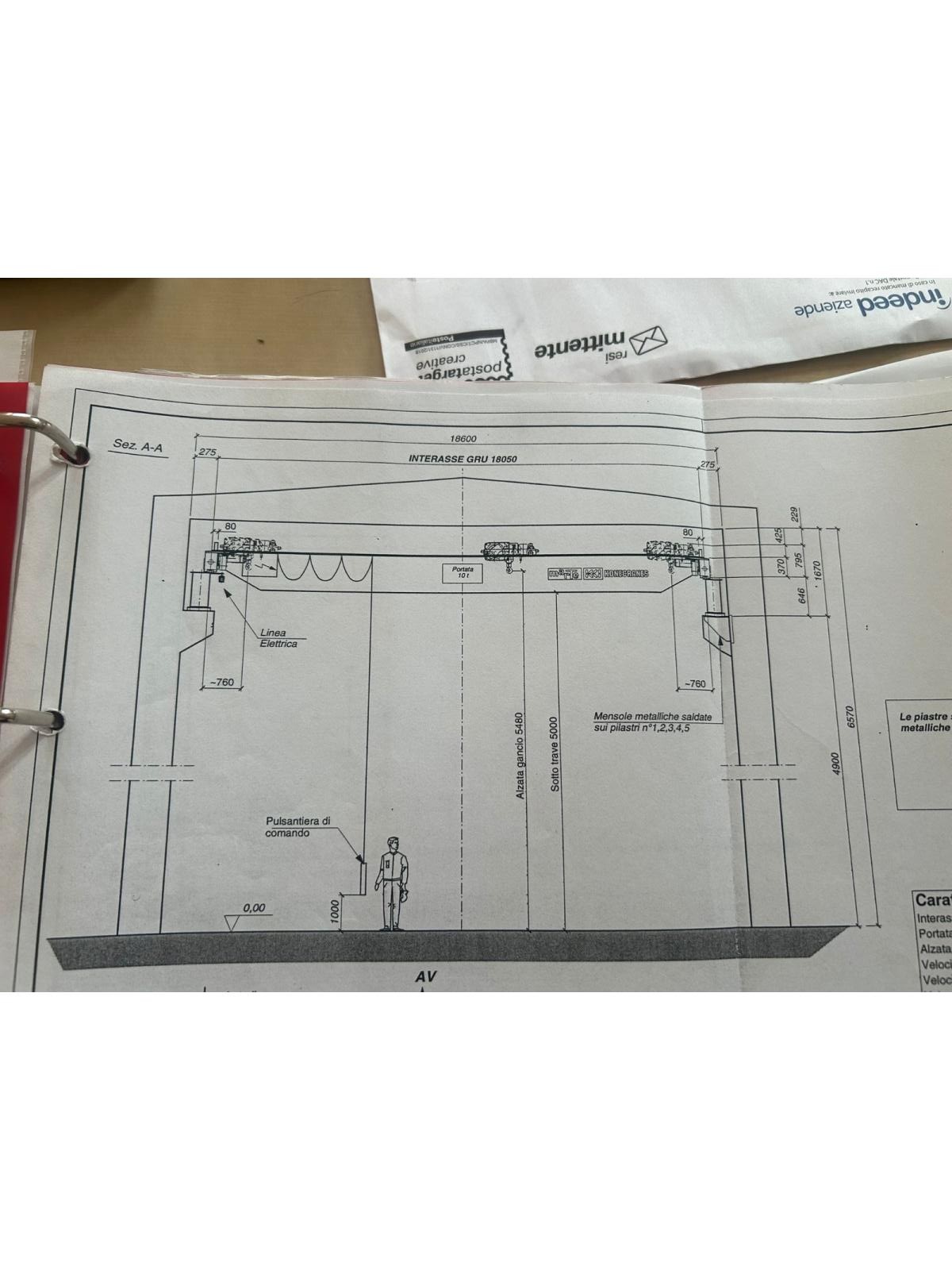 CARROPONTE BITRAVE MARTE 10 TON SCARTAMENTO 18600 MM