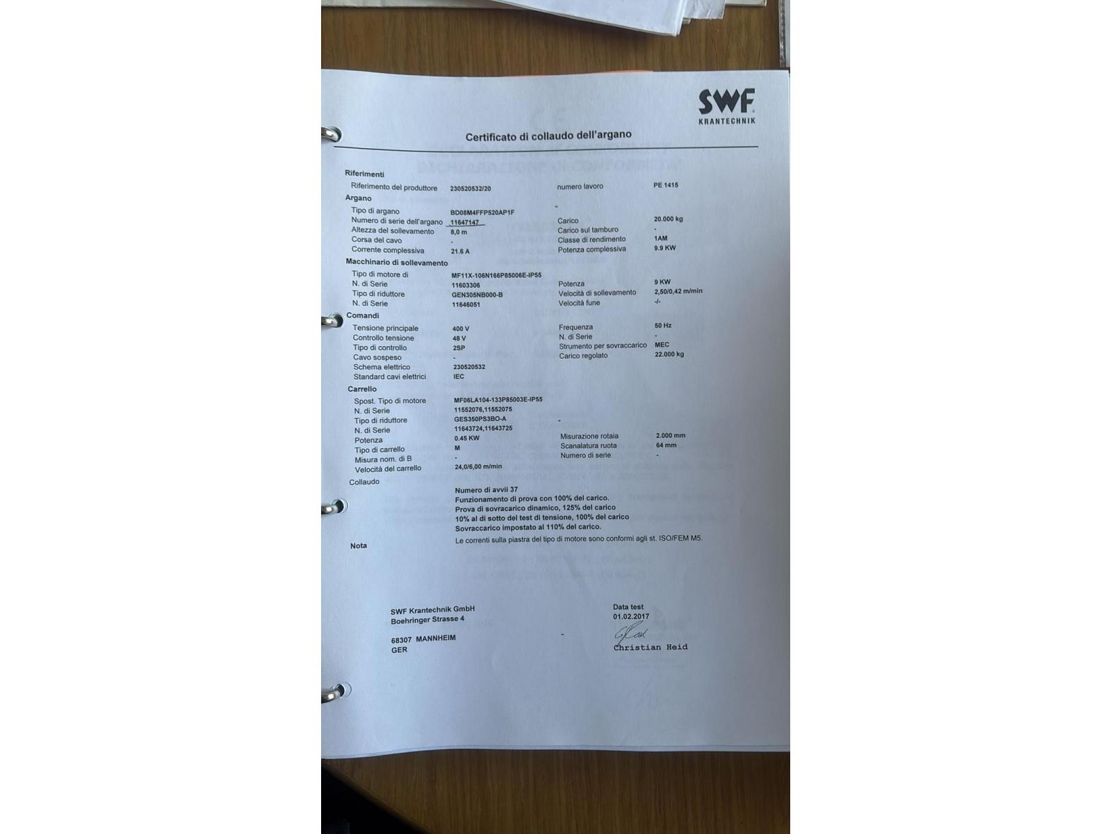 CARROPONTE BITRAVE MEC GRU 20 TON SCARTAMENTO 14150 MM