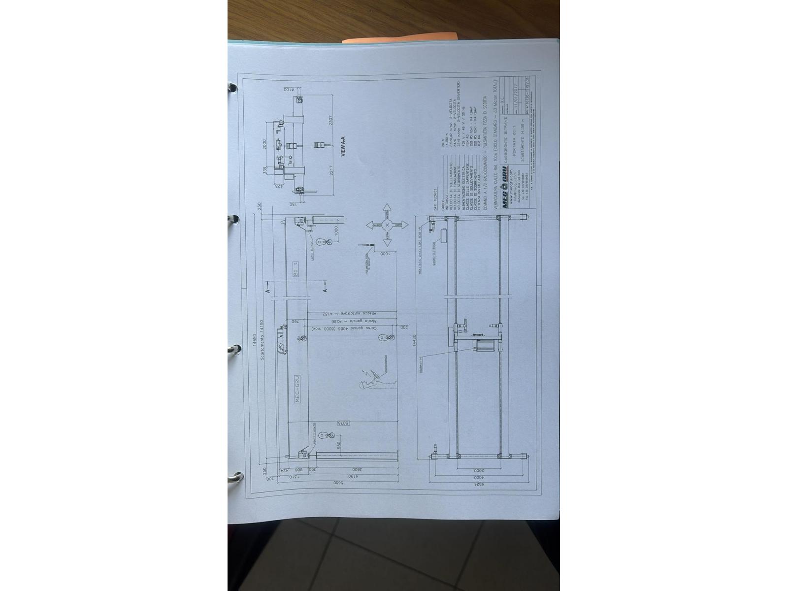 CARROPONTE BITRAVE MEC GRU 20 TON SCARTAMENTO 14150 MM