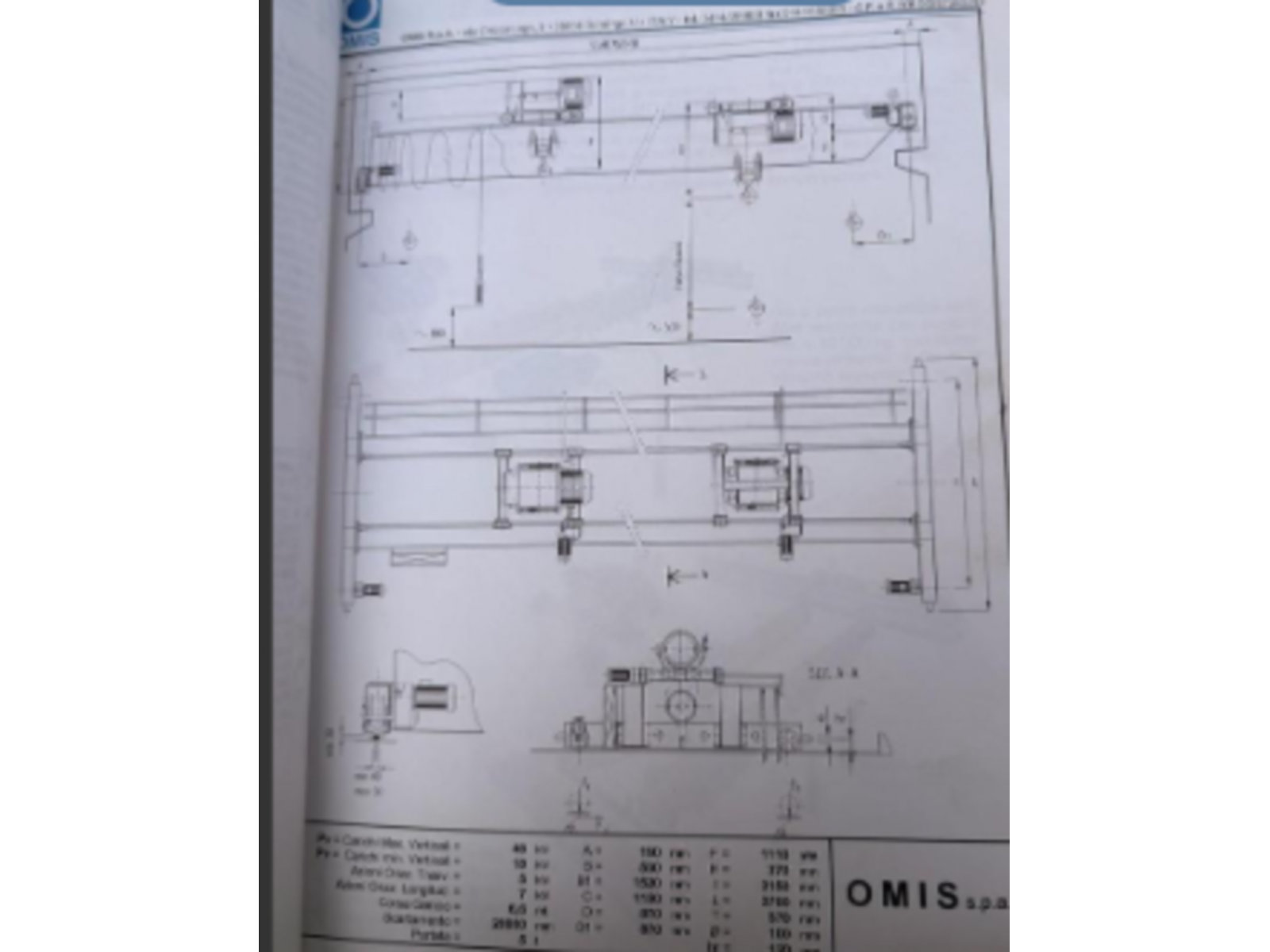CARROPONTE BITRAVE OMIS 5 TON DA 20000 MM(GIALLO)