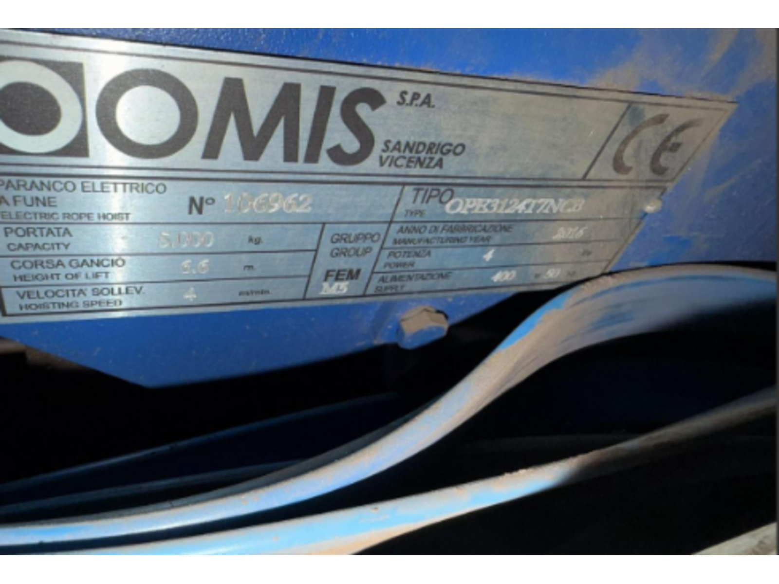 CARROPONTE BITRAVE OMIS 5 TON DA 20000 MM(GIALLO)