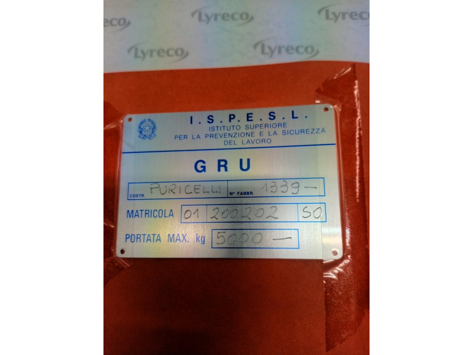 CARROPONTE PURICELLI BITRAVE 5 TON SCARTAMENTO 19300 MM