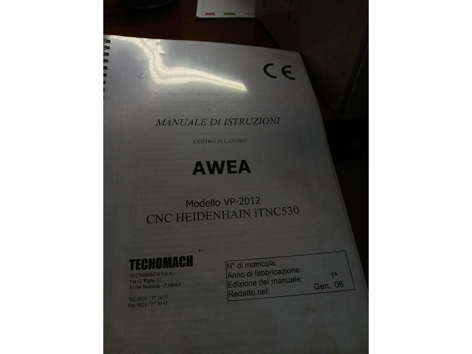 CENTRO DI LAVORO AWEA Marca: Awea Corse: 2000 x 1200 x 760 CNC: Heidenhai
