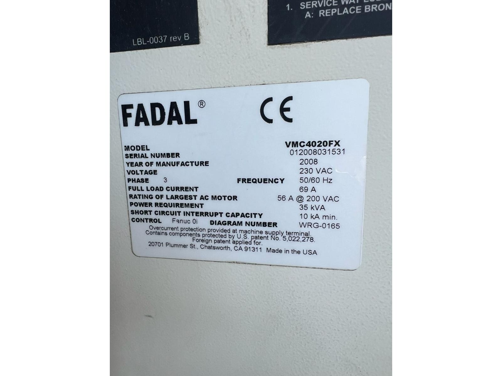 CENTRO DI LAVORO FADAL WMV4020 FX