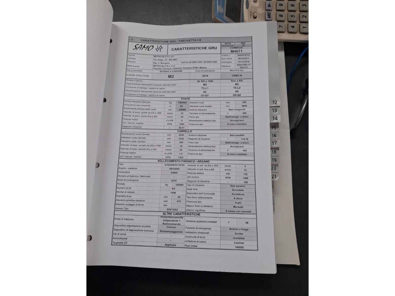 GRU A CAVALETTO SAMO 160 TON SCARTAMENTO 25600 MM