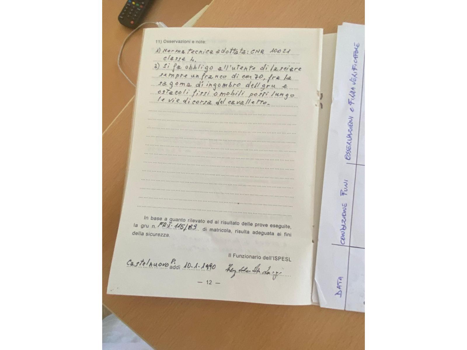 GRU A CAVALLETTO OMT PORTATA KG 25000