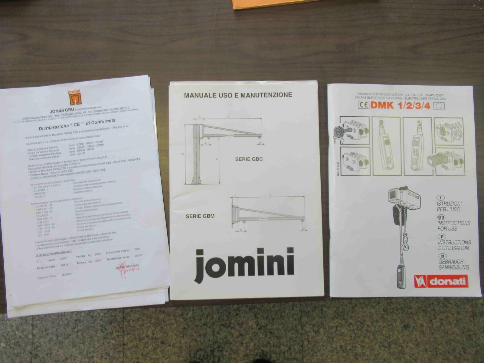 GRU A COLONNA JOMINI GBCT PORTATA 2.000 KG