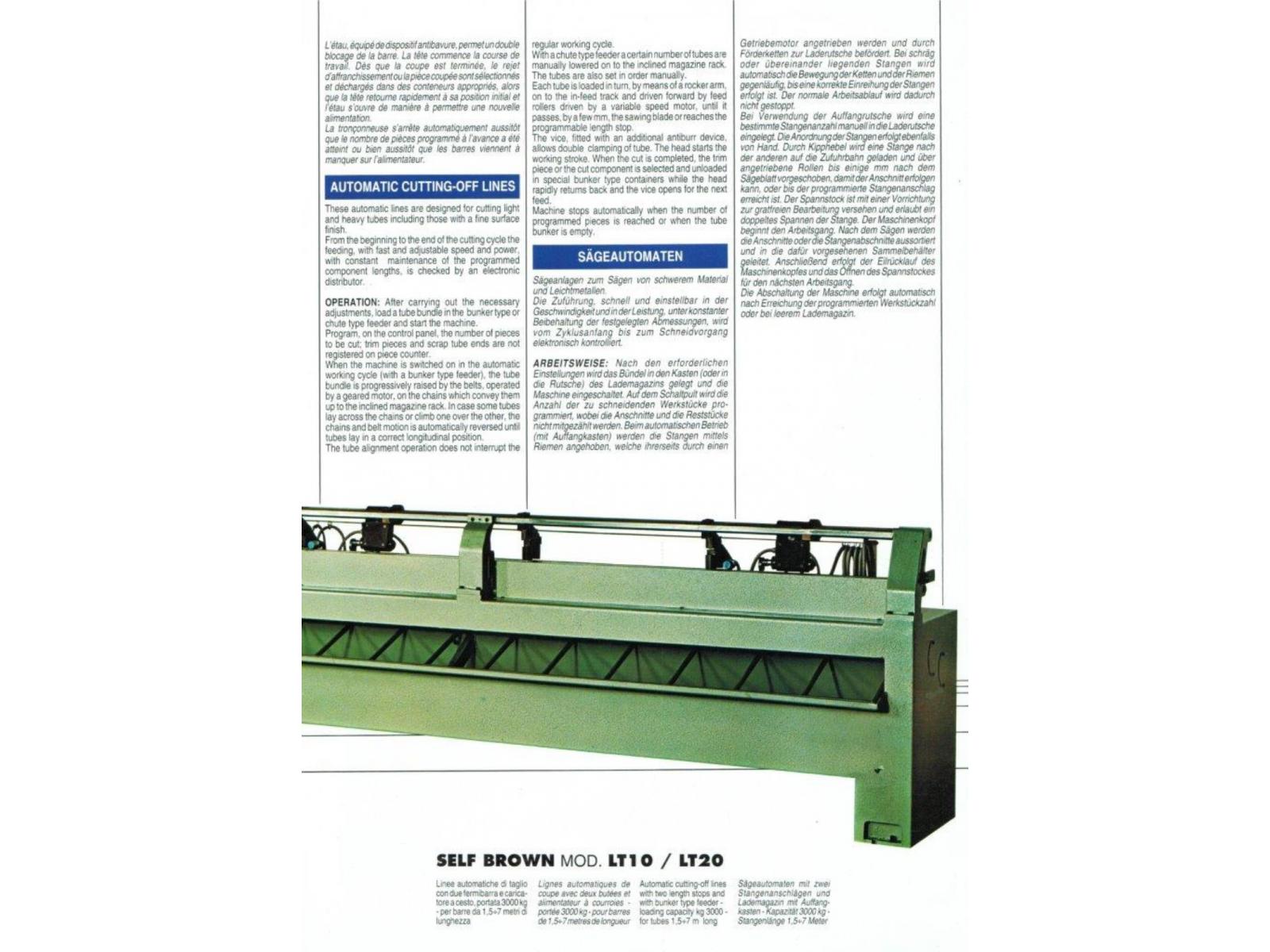 LINEA DI TAGLIO PEDRAZZOLI SELF BROWN CARICATORE MT. 6, SCARICATORE MT. 3, 2 FERMI BARRA, USATA