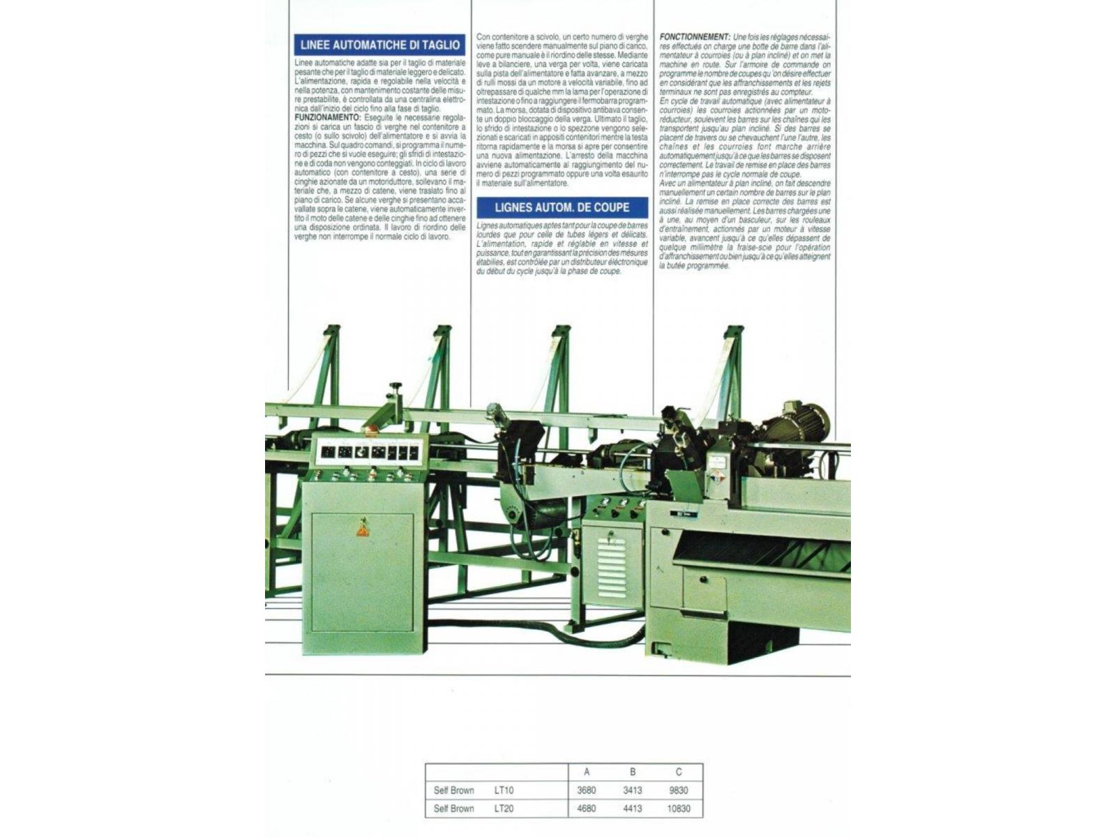 LINEA DI TAGLIO PEDRAZZOLI SELF BROWN CARICATORE MT. 6, SCARICATORE MT. 3, 2 FERMI BARRA, USATA
