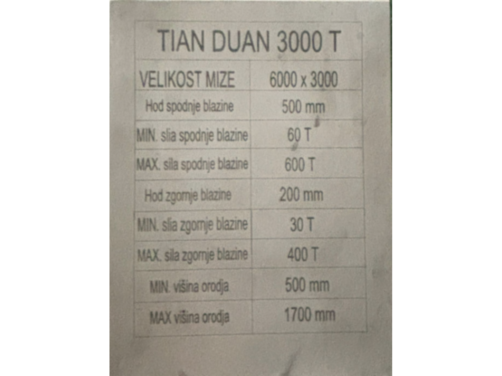 PRESSA IDRAULICA 3000 TON - TIAN DUAN YTC34-3000
