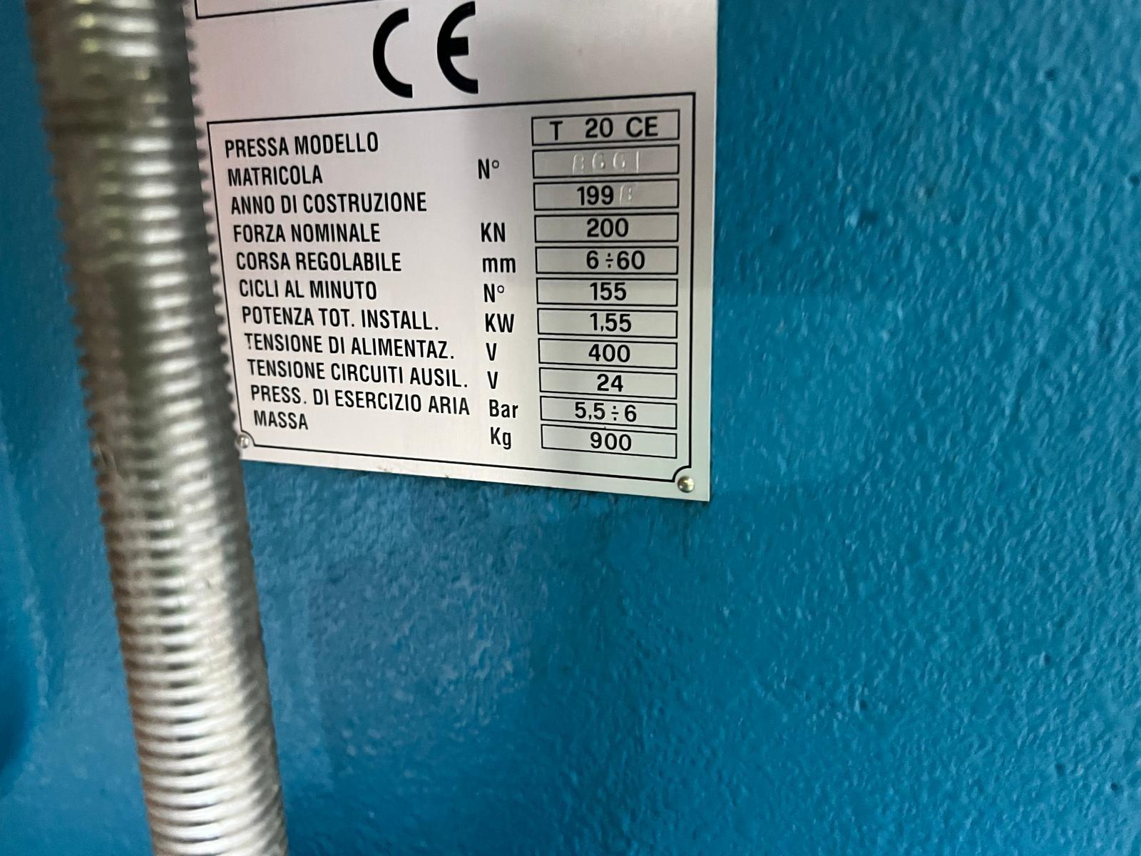 Pressa meccanica  SAN GIACOMO CON ASPO  ESEF  T 20 CE