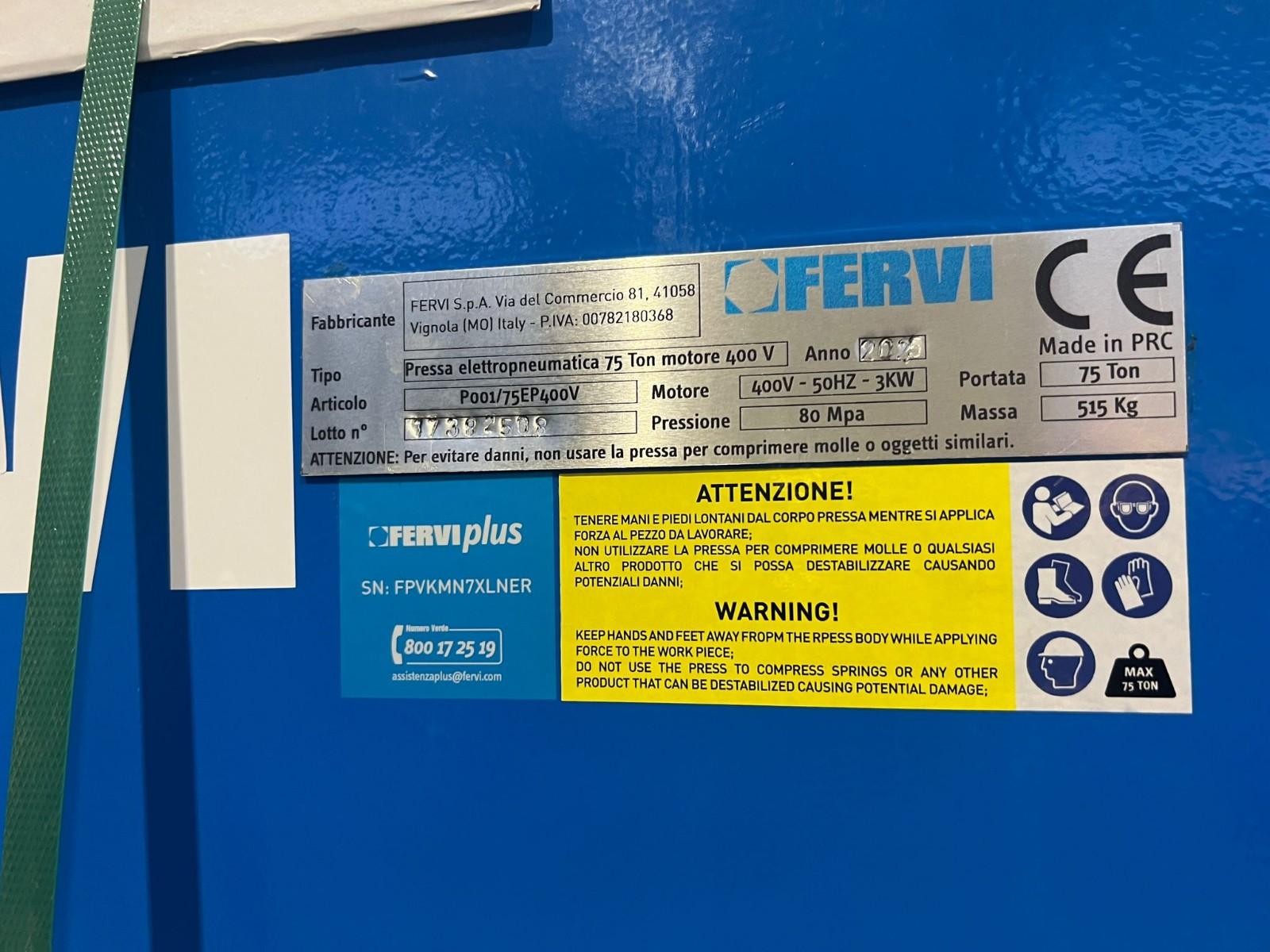 PRESSA PER OFFICINA FERVI 75 TON