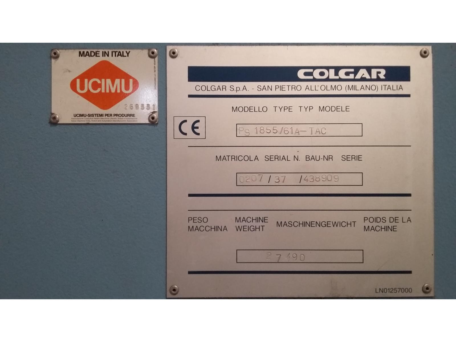 Pressa piegatrice COLGAR- PS1855/61A-TAC lamiera lunghezza 6.000 x 0,45-3,0 mm- Anno di costruzione 2006- In ottimo stato- Dispo