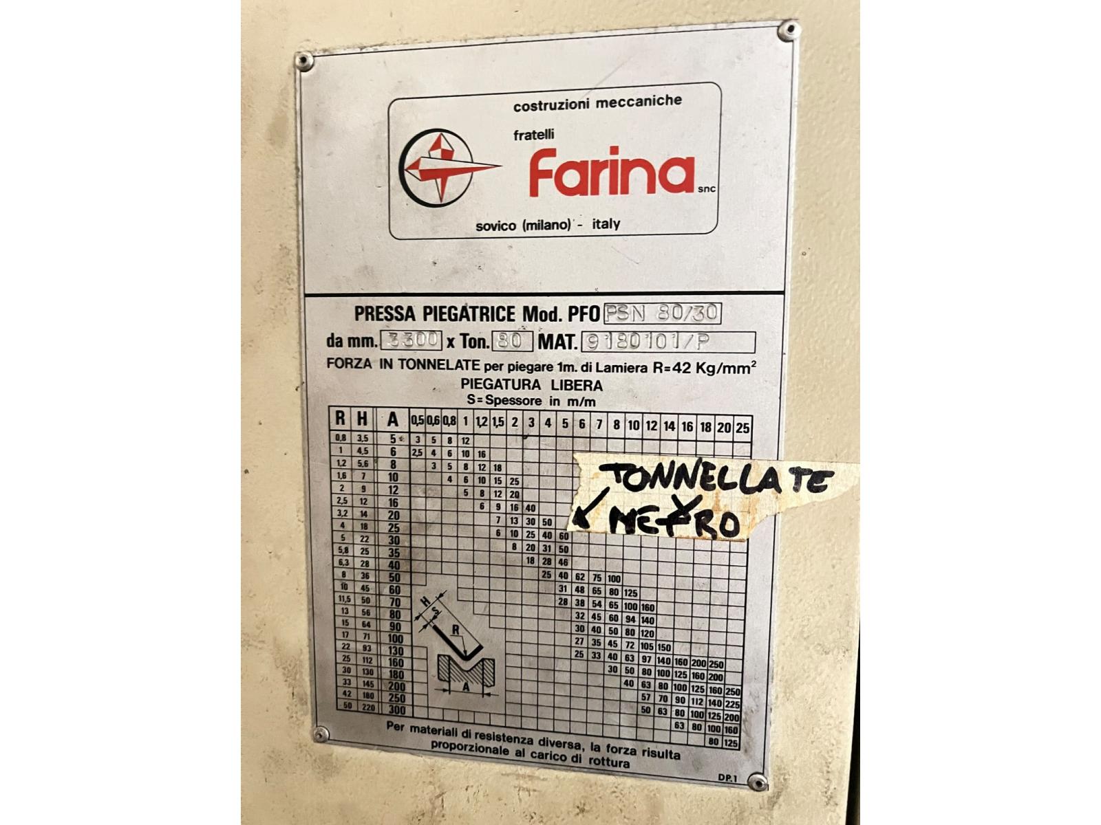 PRESSA PIEGATRICE FARINA PSN 80/30