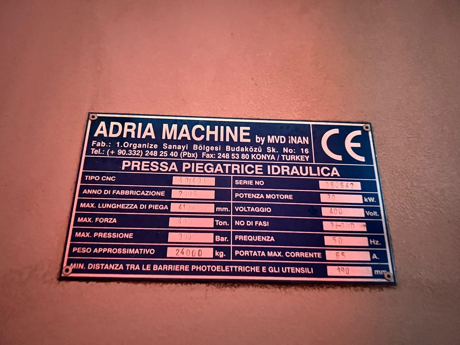 PRESSA PIEGATRICE IDRAULICA ADRIA MACCHINE 40/400
