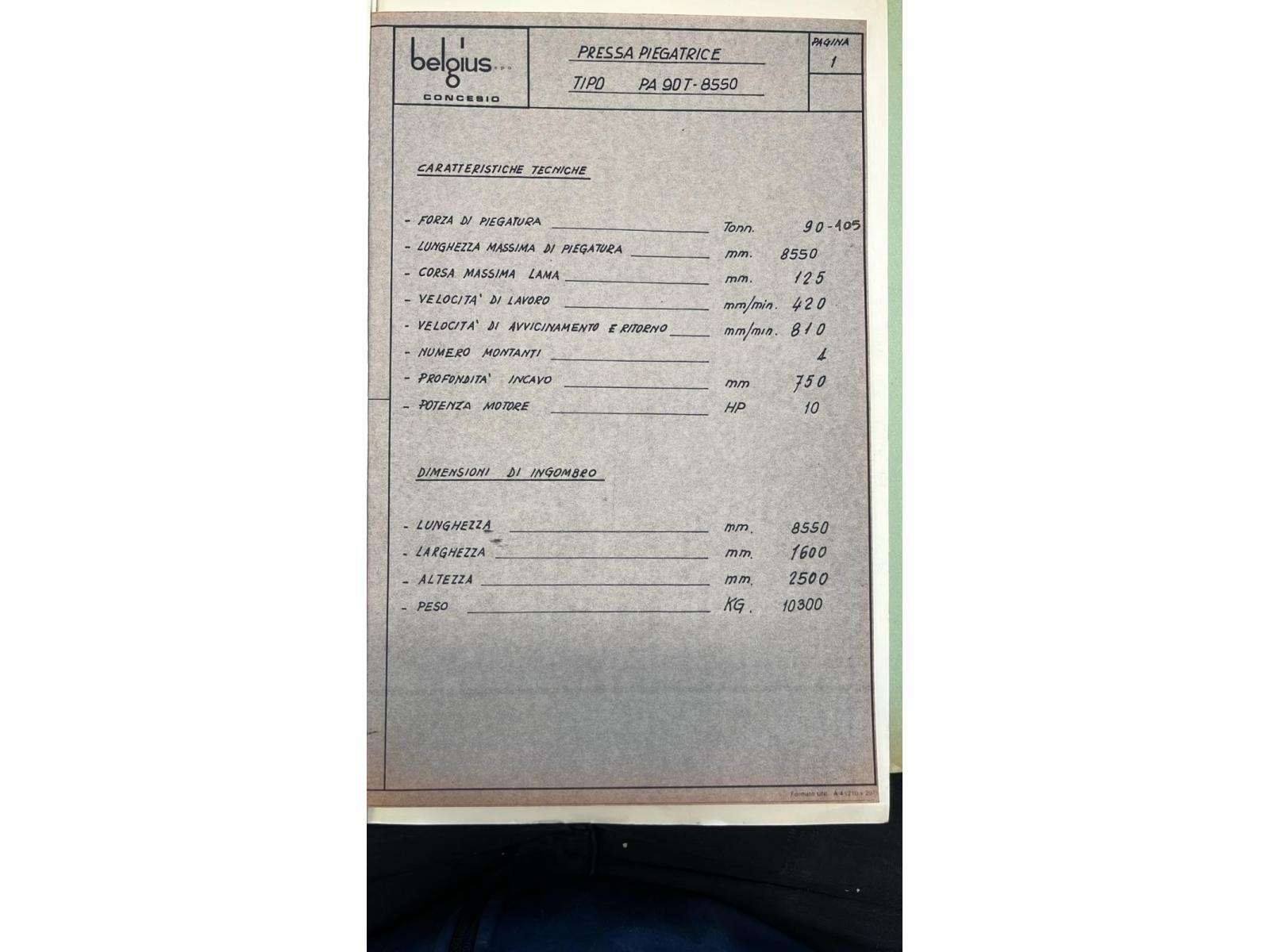 PRESSA PIEGATRICE PER LATTONERIA 8 MT