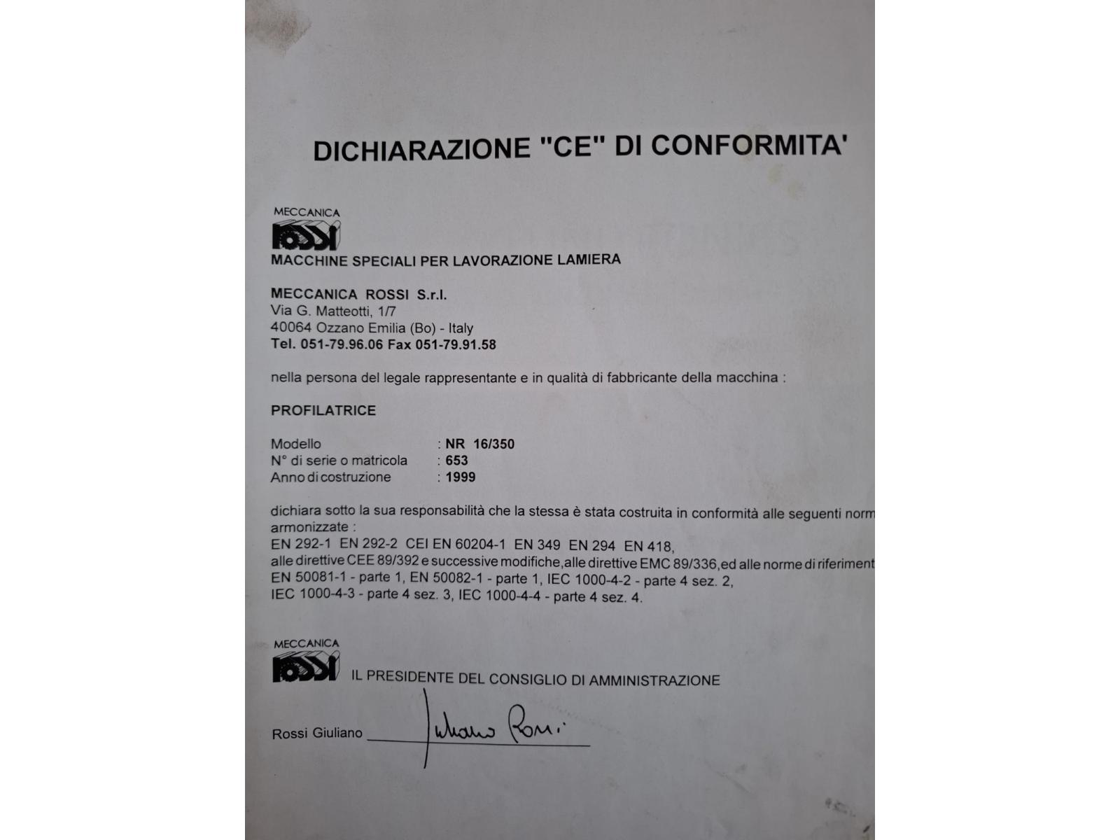 PROFILATRICE ROSSI 12 PASSAGGI