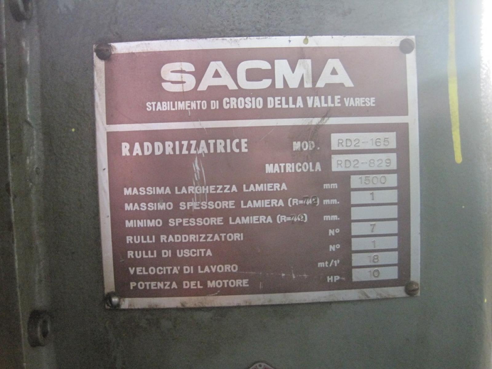 Raddrizzatrice Sacma 1500 x 1 mm