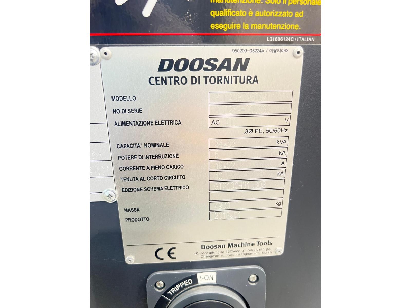 TORNIO A CNC DOOSAN PUMA GT2600M