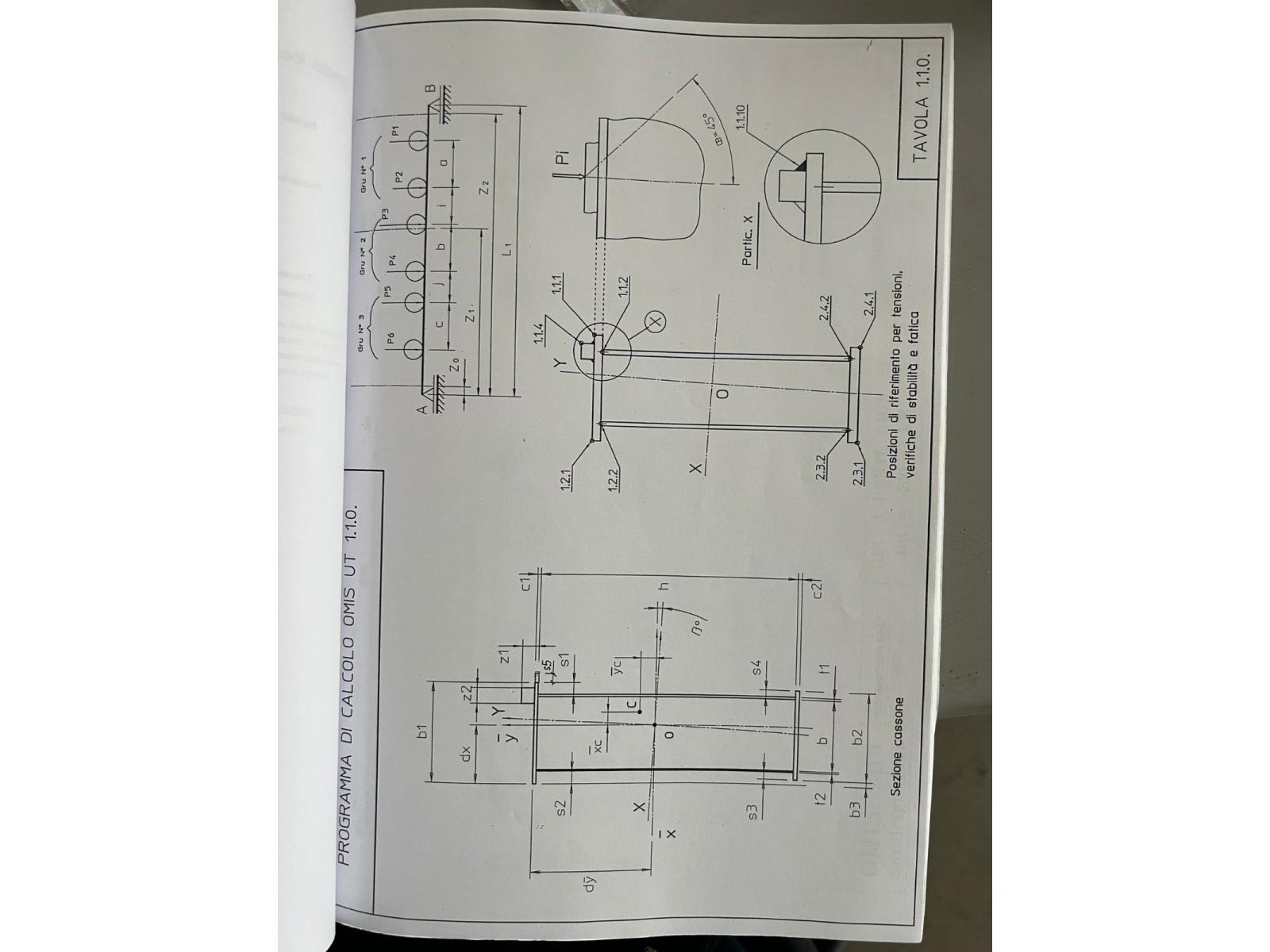 VIE DI CORSA PORTATA 20 TON PASSO 10460MM CERTIFICATE